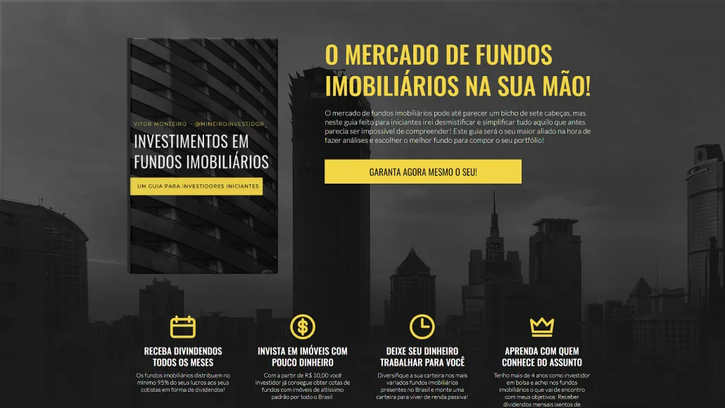 Seção hero do site Mineiro Investidor